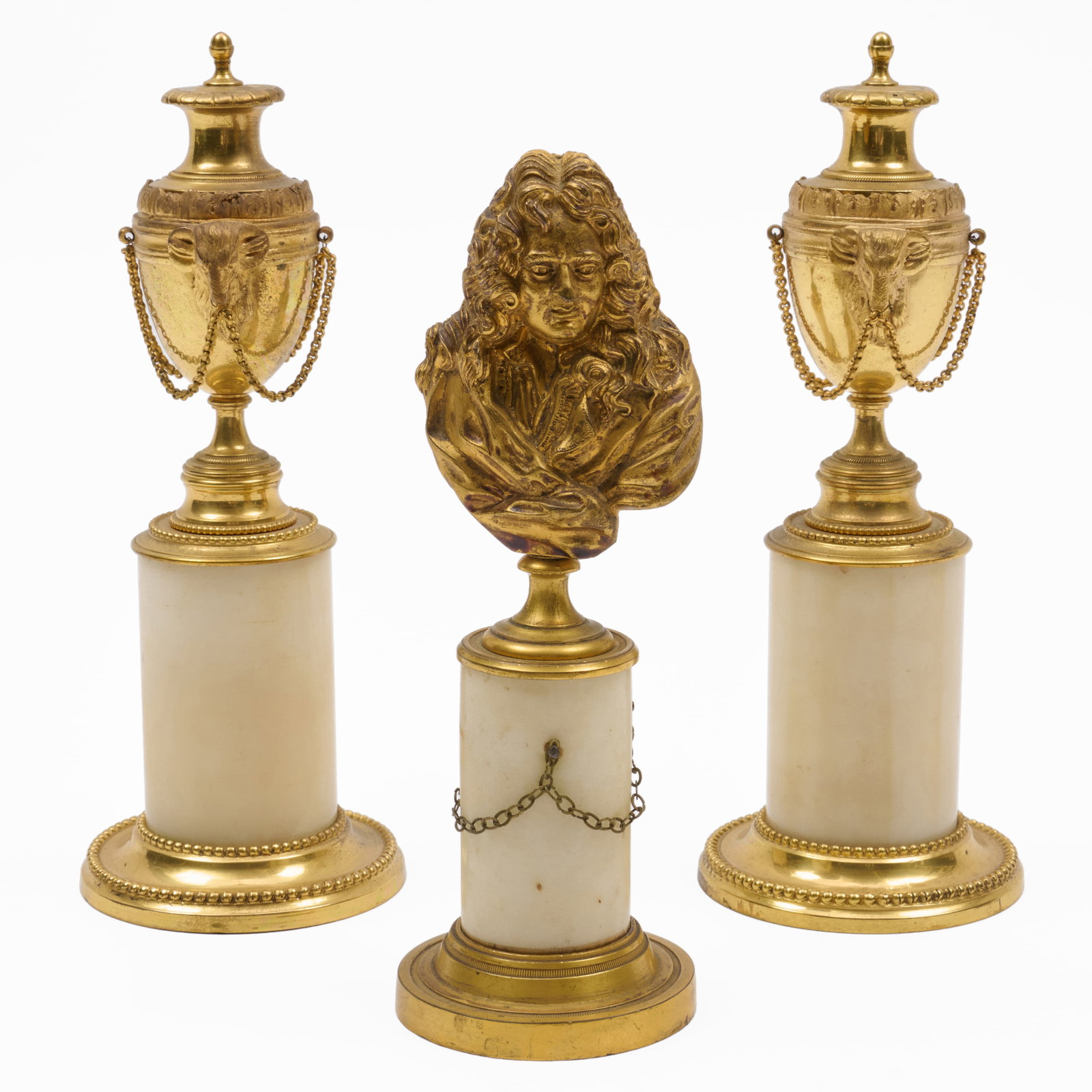 Pair Of George III Ormolu And Marble Cassolettes Together With A Gilt-Bronze And Marble Bust Of (1 of 7)
