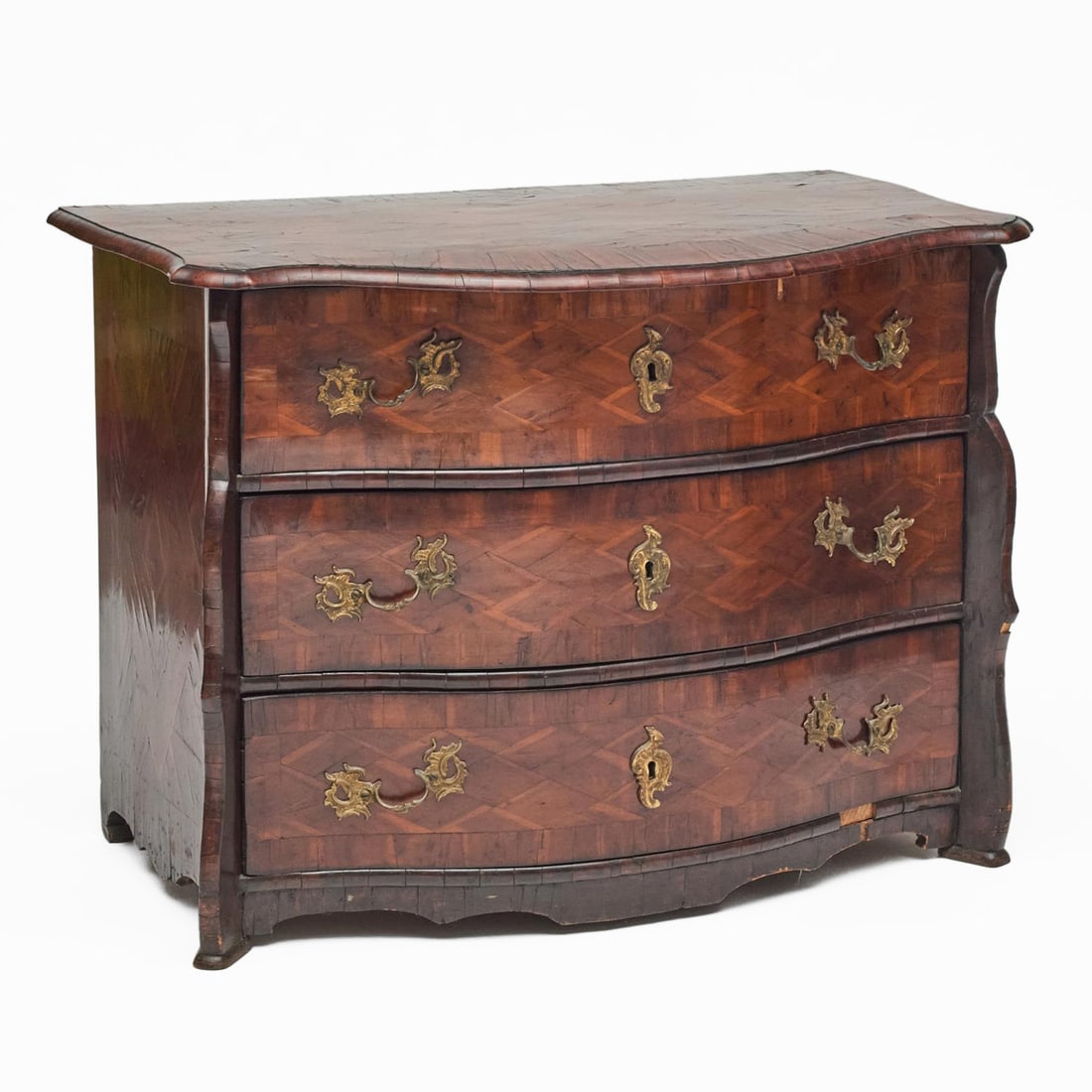 German Baroque Stained Walnut Parquetry Commode (1 of 8)
