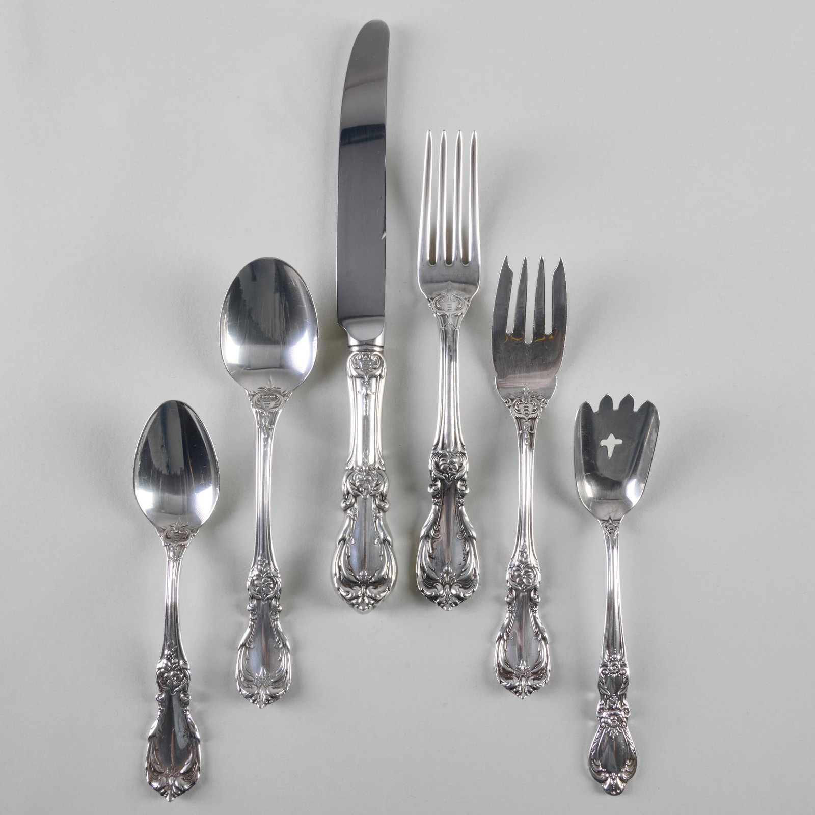 Reed & Barton Silver Flatware Service In The 'Burgundy' Pattern (1 of 8)