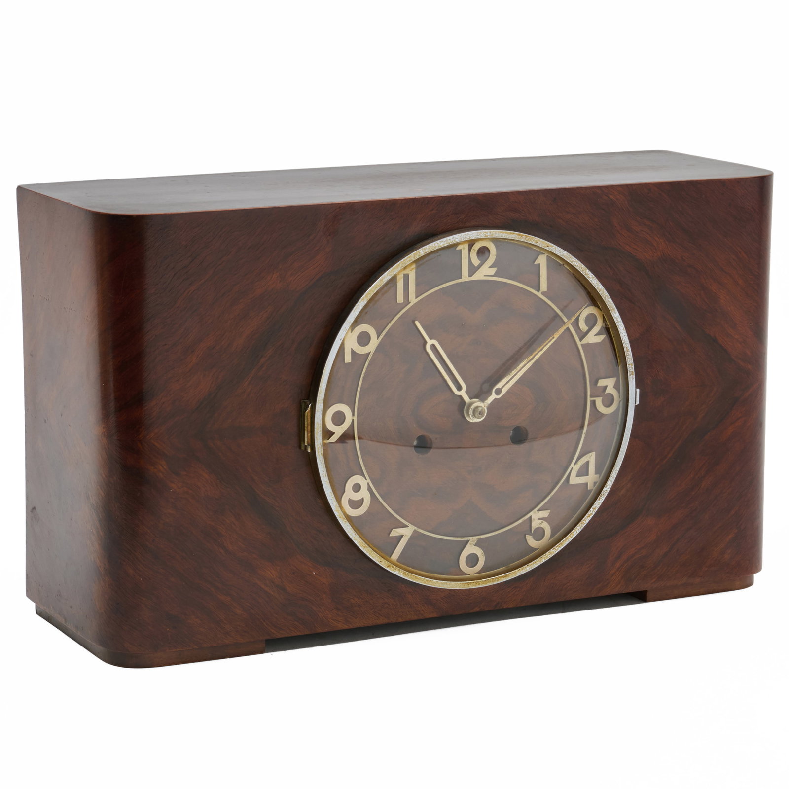 German Art Deco Chrome-Mounted Rosewood Clock (1 of 15)