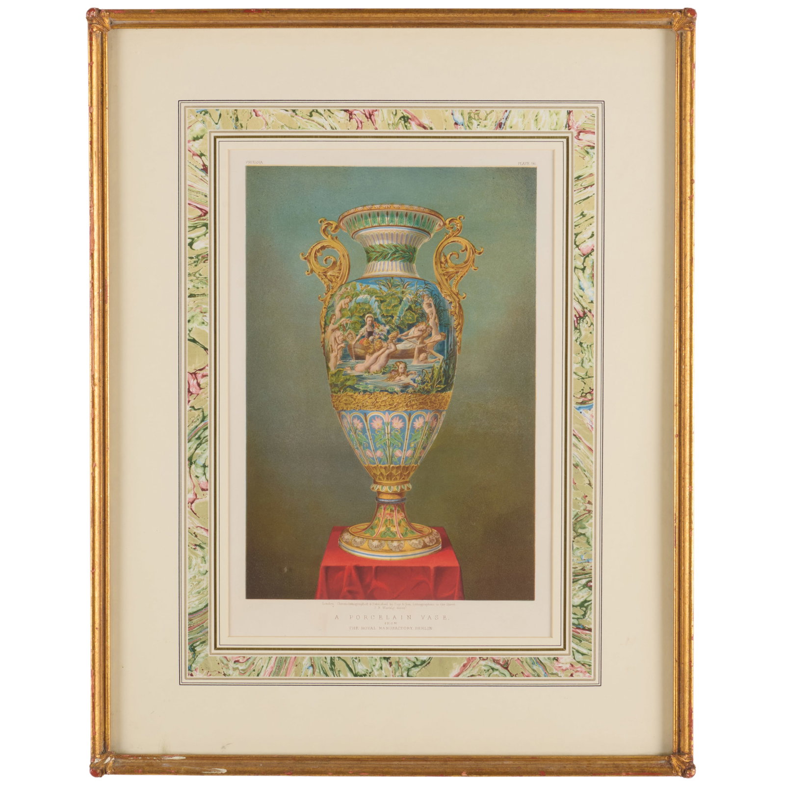 English School: A Porcelain Vase, From Masterpieces Of Industrial Art And Sculpture At The: English School: A Porcelain Vase, From Masterpieces Of Industrial Art And Sculpture At The International Exhibition Lithograph in colors on wove paper, 1862. 13 3/8 x 8 7/8 in. (sight), 21 1/4 x 16