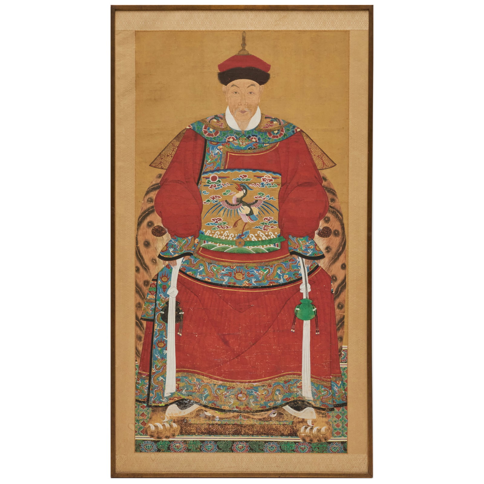 Chinese Ancestor Portrait: Chinese Ancestor Portrait Ink and colors on silk.72 x 36 1/2 in. (the image), 81 x 45 in. (frame).