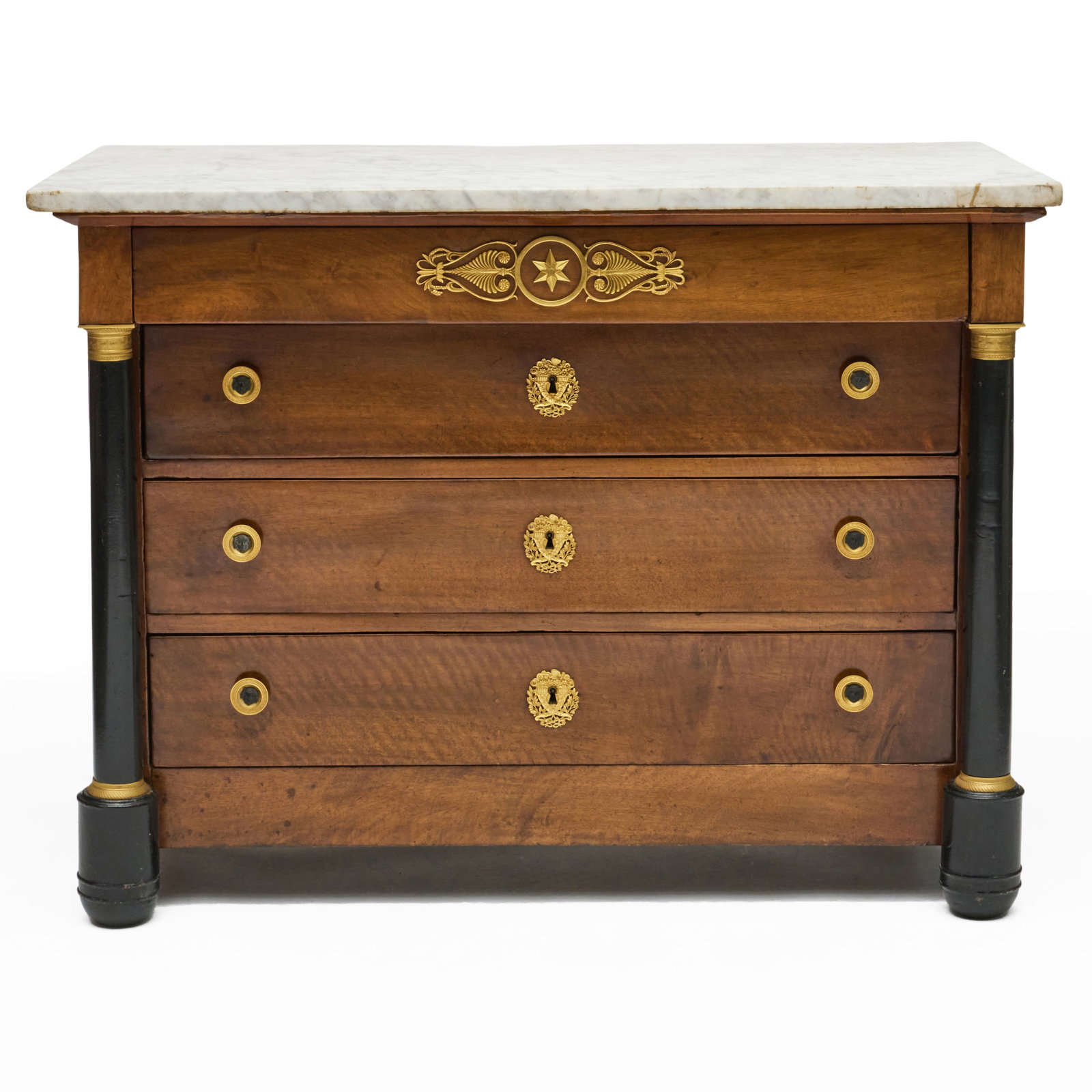 Empire Ormolu-Mounted Walnut Commode - 2