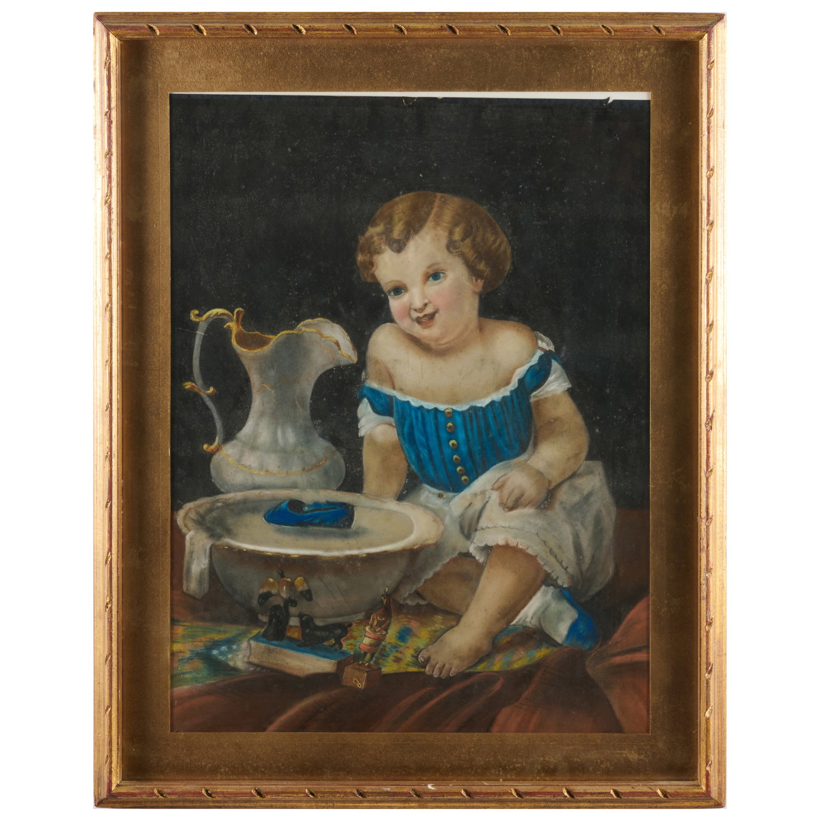 Attributed To Lily Martin Spencer (1822-1902): Little Girl At A Wash Basin (1 of 4)