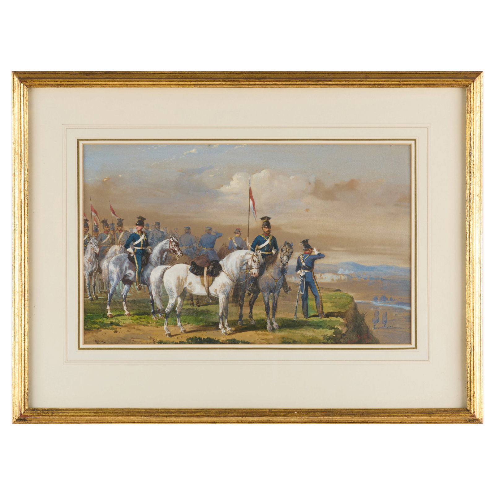 Alfred F. De Prades (Act. 1844-1883): A Scene From The Crimea: An Officer'S Patrol Of Lancers With (1 of 6)