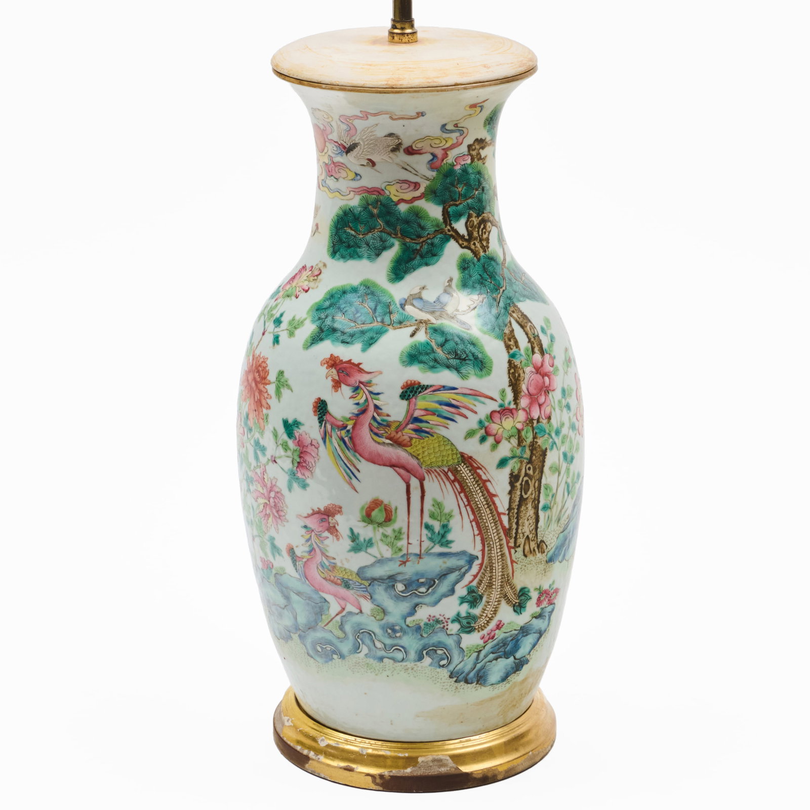 Chinese Famille Rose Vase Mounted As A Lamp (1 of 6)
