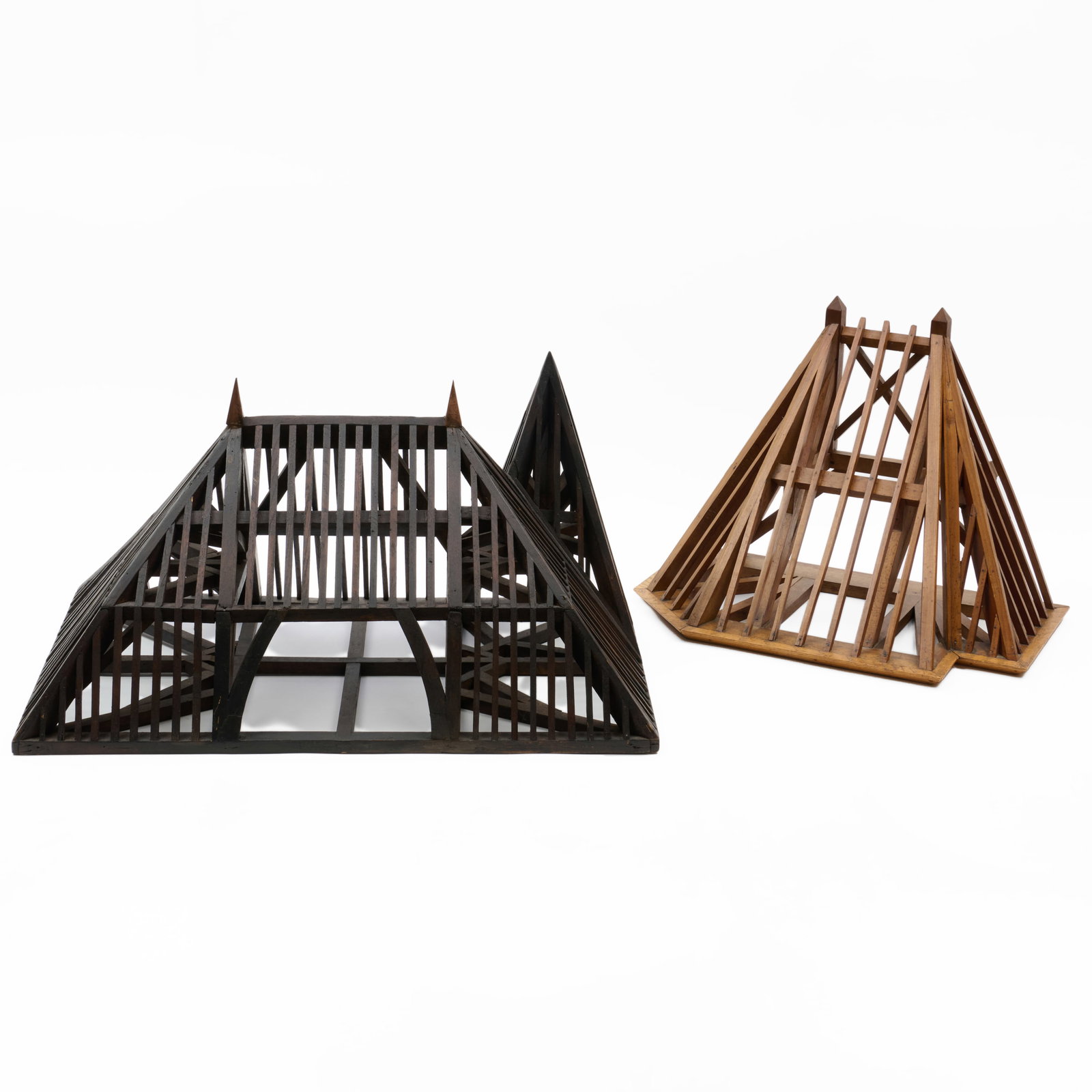 Two Wood Architectural Models Of Peaked Roof Trusses (1 of 13)