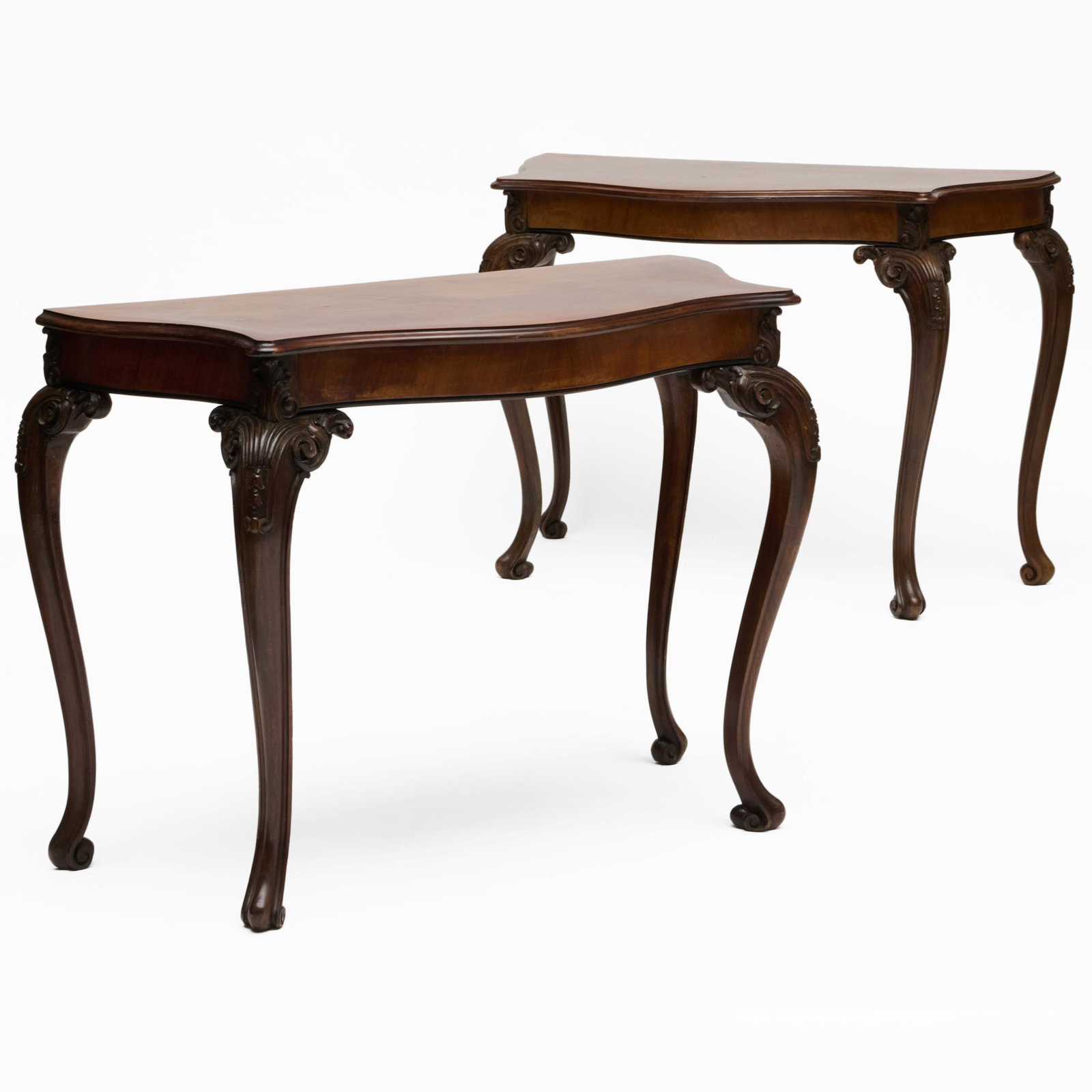 Pair Of Victorian Carved Mahogany Consoles (1 of 13)