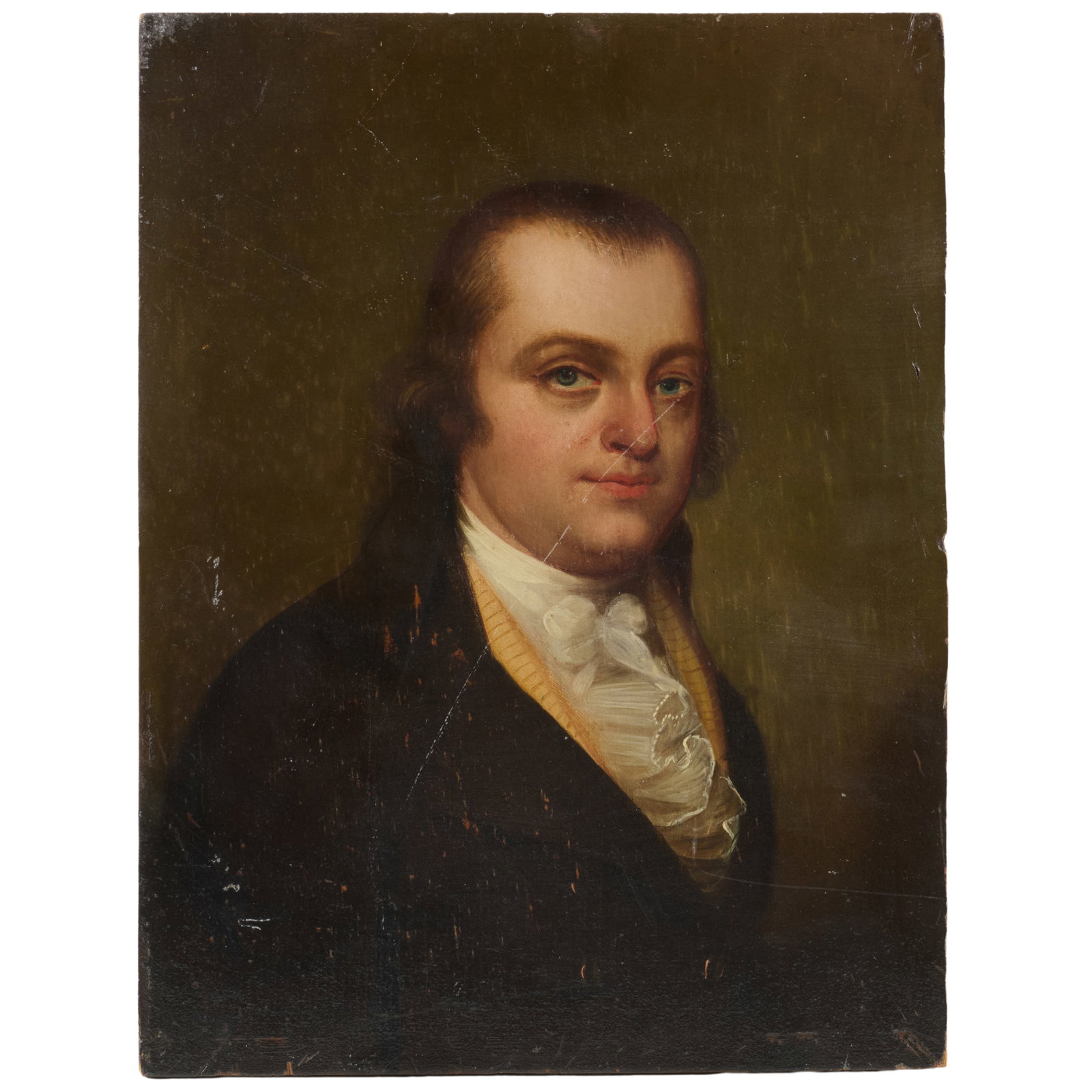 English School: Portrait Of A Gentleman: English School: Portrait Of A Gentleman Oil on board, unsigned. 12 1/8 x 9 1/8 in., unframed.
