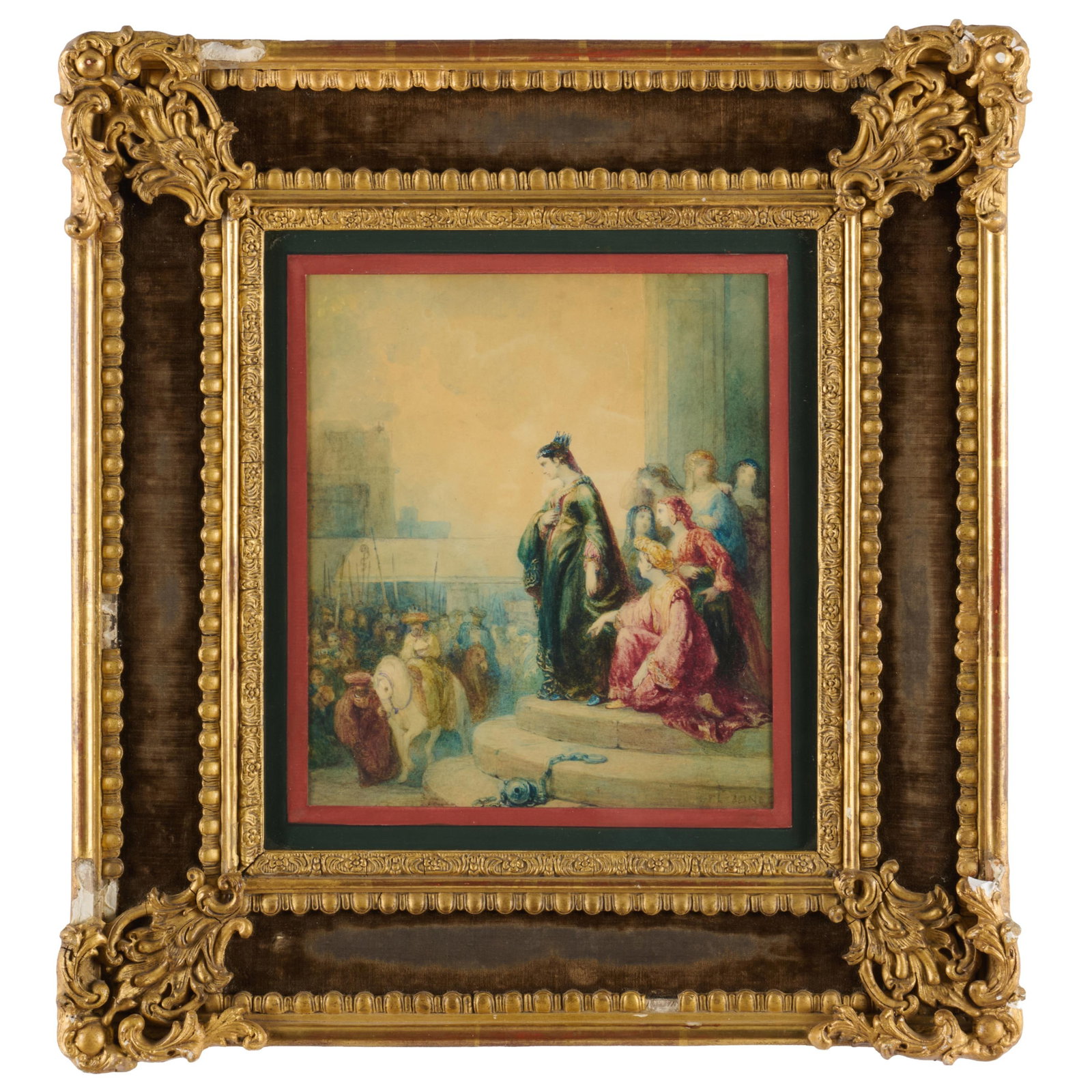 Attributed To Francis Coates Jones (1857-1932): The Royal Review: Attributed To Francis Coates Jones (1857-1932): The Royal Review Watercolor on paper, signed 'F.C. Jones' lower right, with label from Alexander Gallery, NY. 8 3/4 x 7 1/2 in. (sight), 16 3/4 x 15