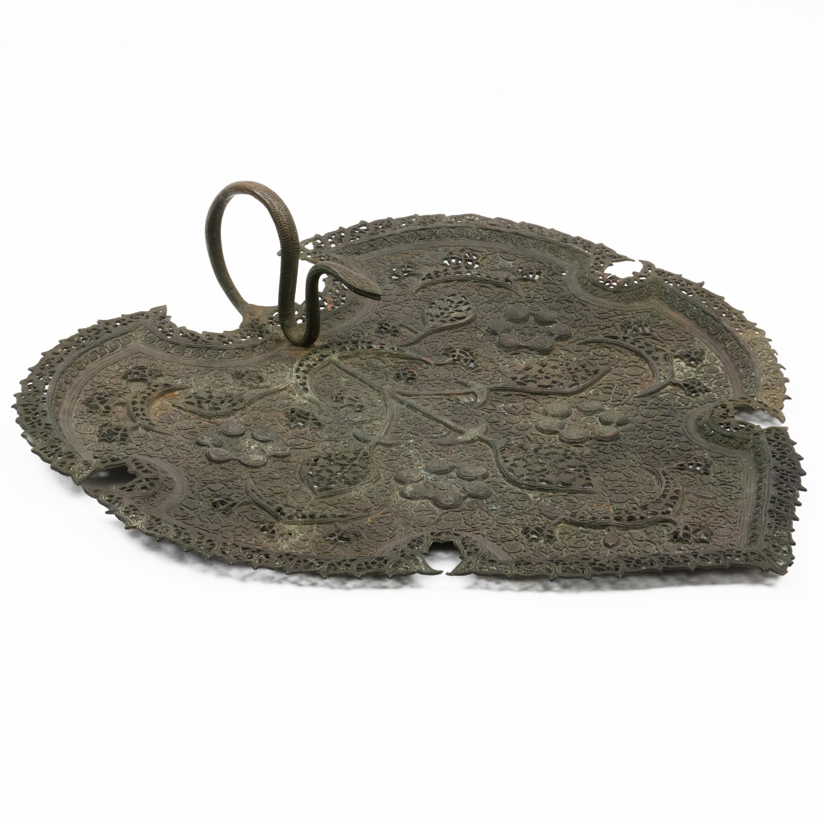 Indian Pierced Patinated Copper Tray (1 of 12)