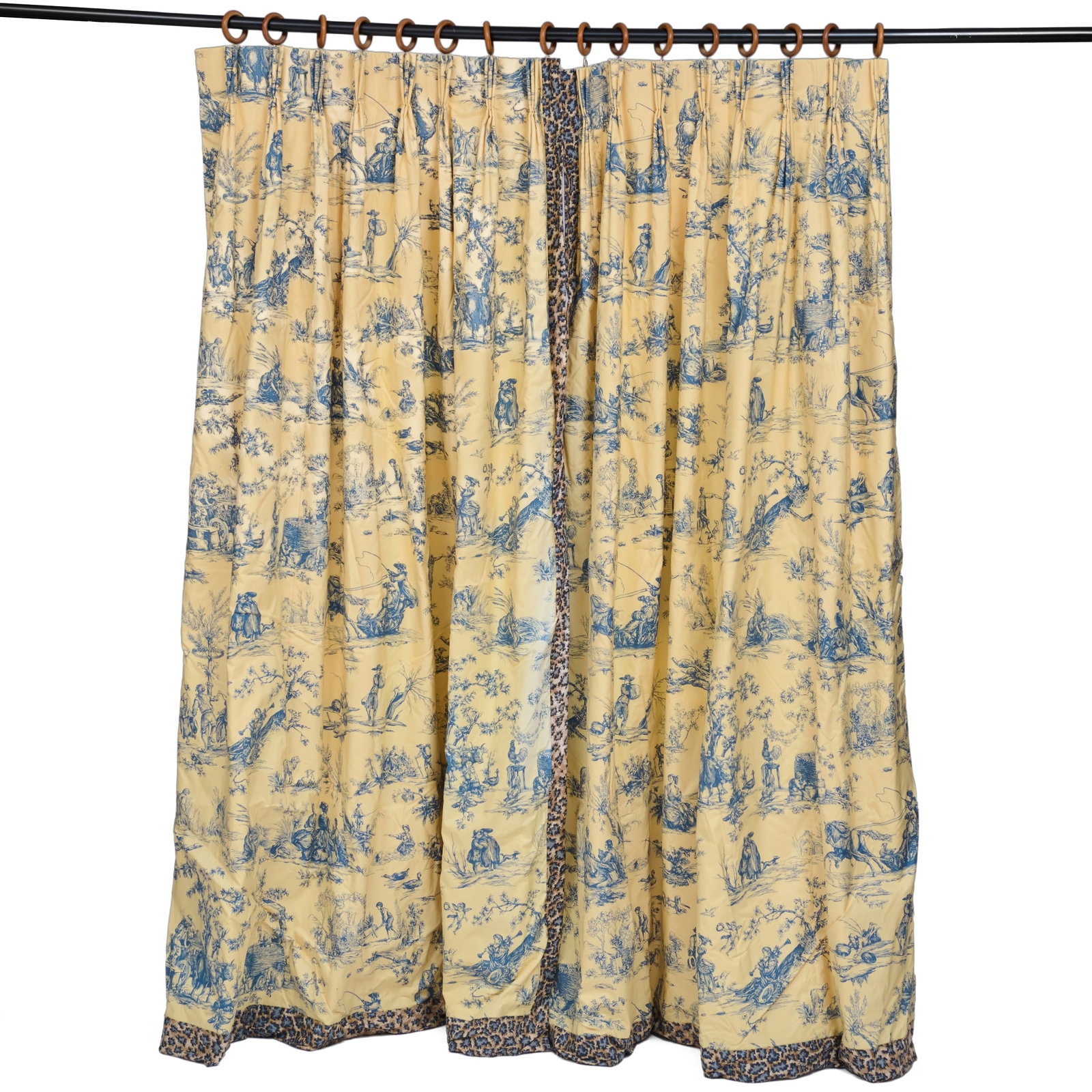 Three Pairs Of Toile And Leopard Print Curtains (1 of 6)