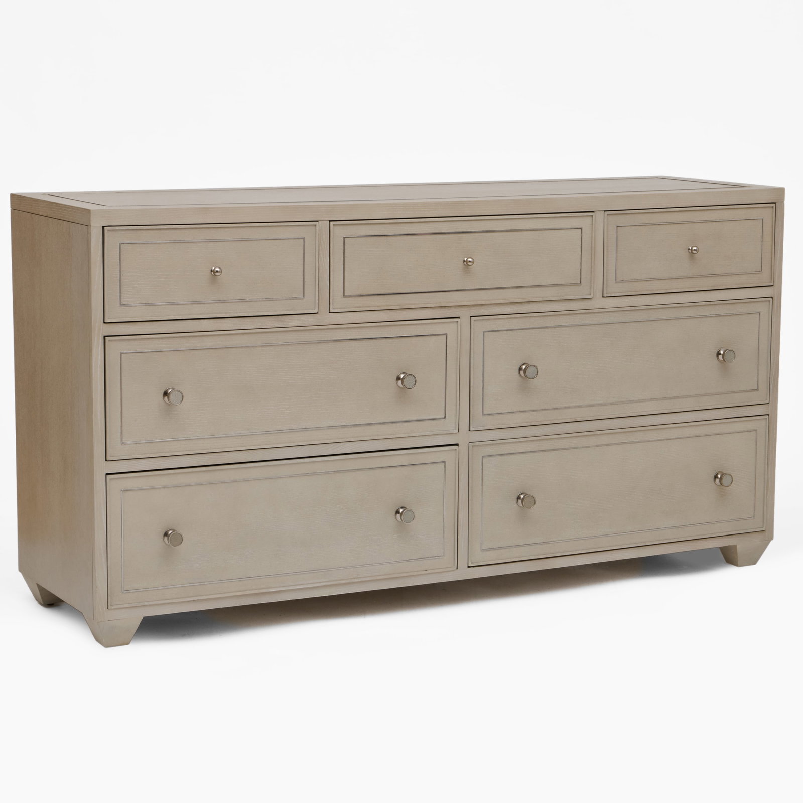 Modern Chrome-Mounted Grey Painted Chest Of Drawers (1 of 16)