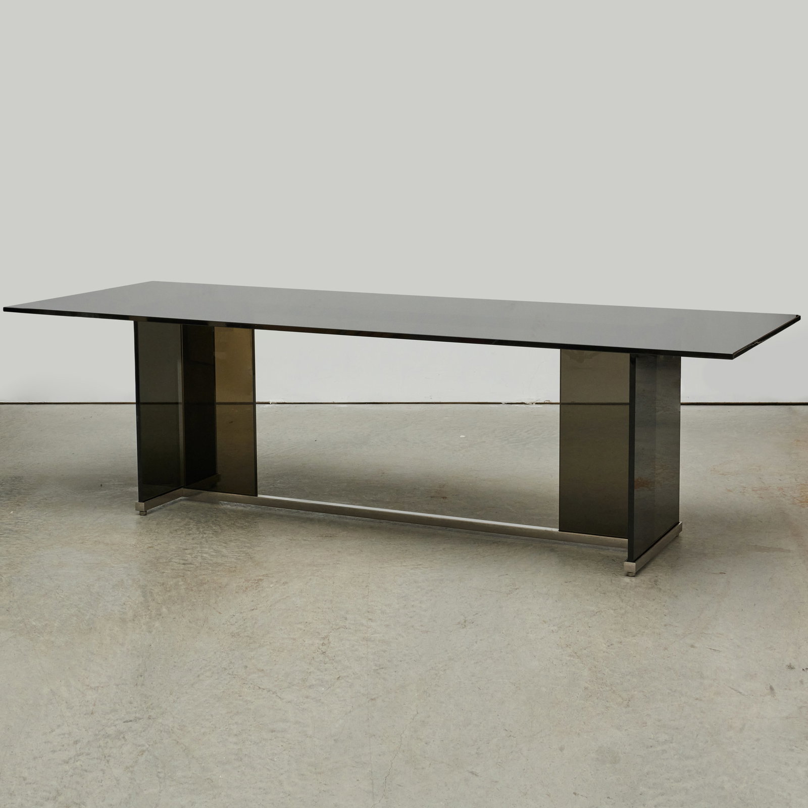 Chrome And Smoked Glass Dining Table, Possibly Willy Rizzo (1 of 6)