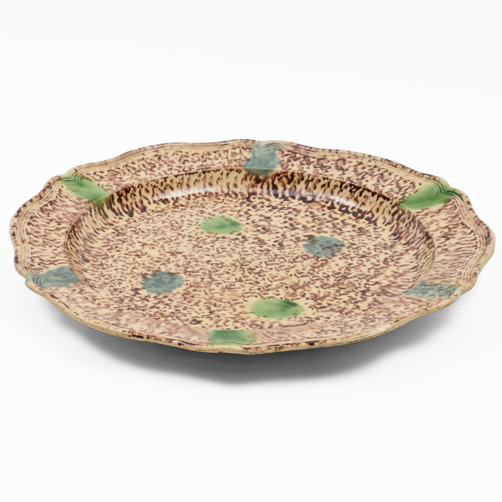Whieldon Mottle Glazed Shaped Circular Platter - 5