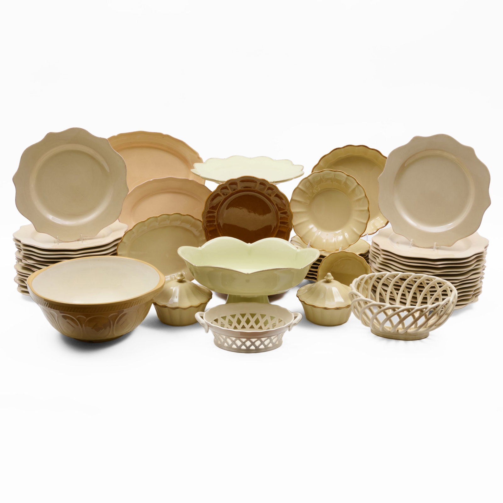 Group of Tan and Brown Glazed Dinnerware Including Casafina (1 of 20)