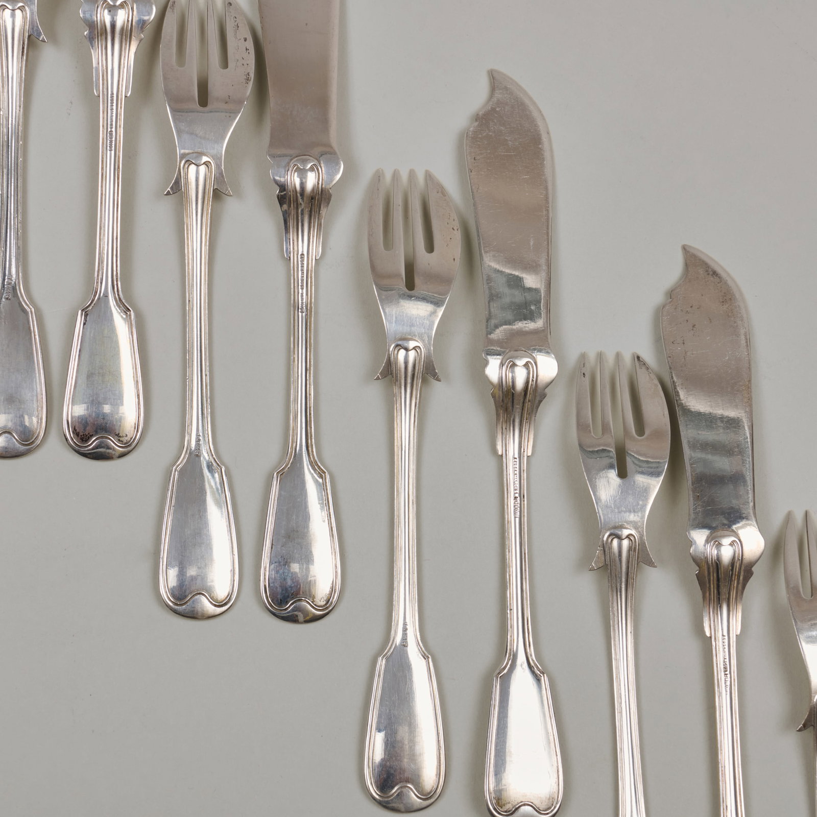 German Silver Fish Service - 13