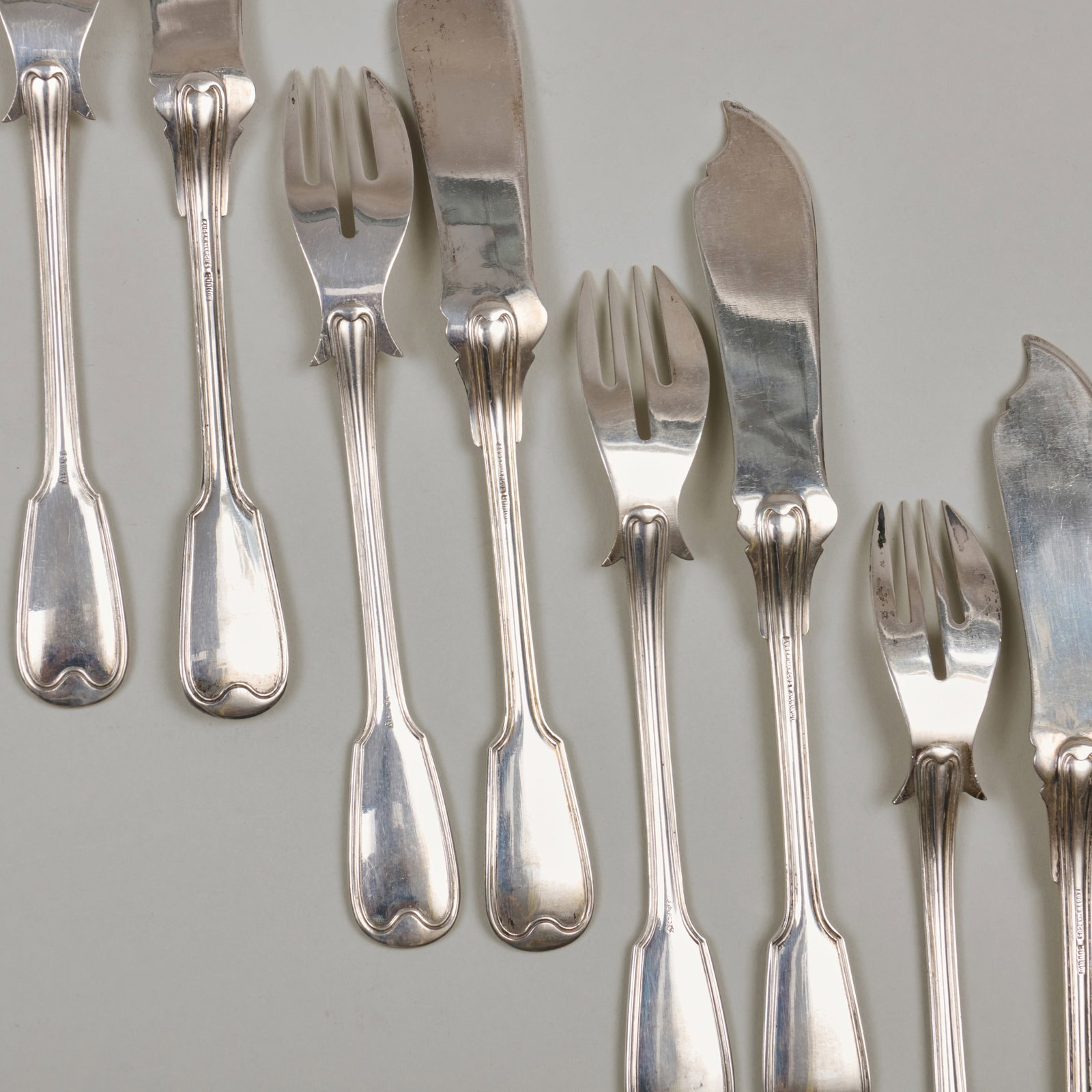 German Silver Fish Service - 14