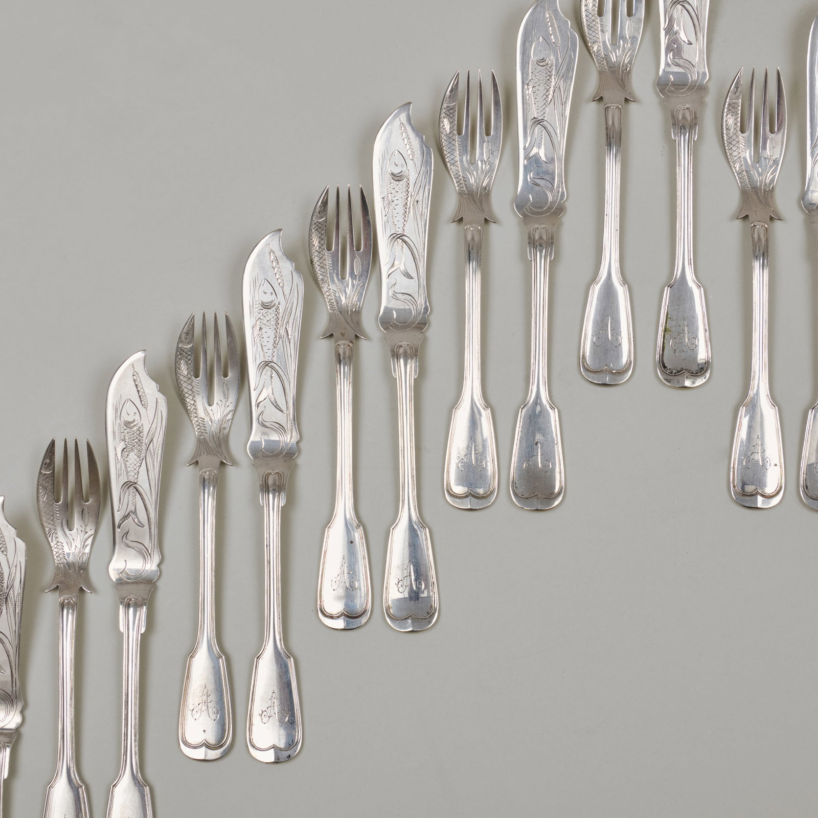 German Silver Fish Service - 4