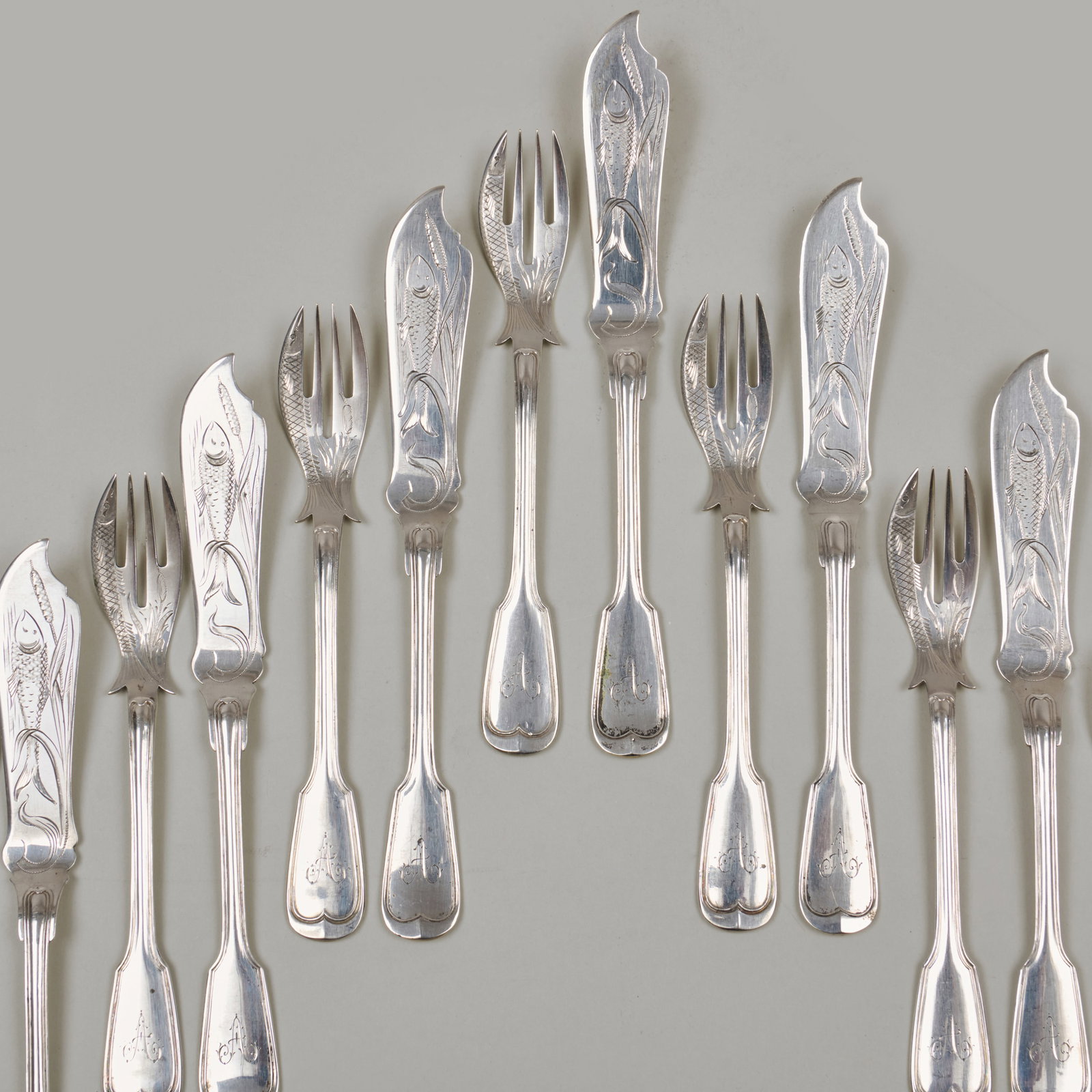 German Silver Fish Service - 5