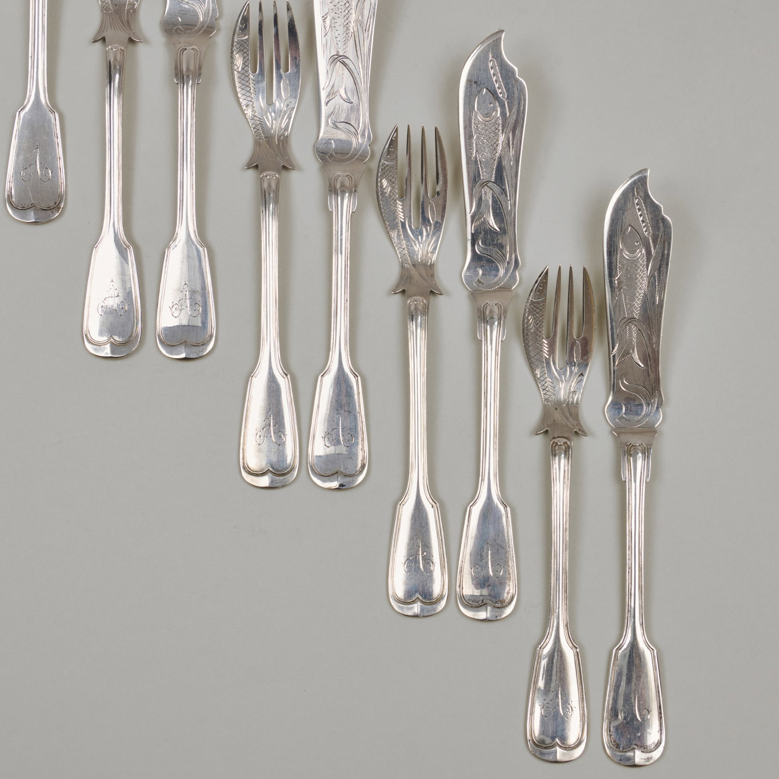 German Silver Fish Service - 7