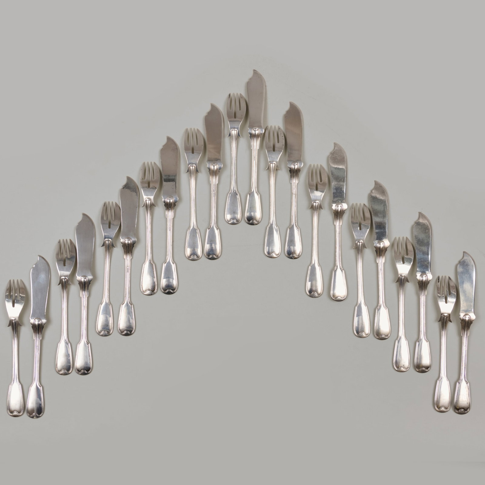 German Silver Fish Service - 8