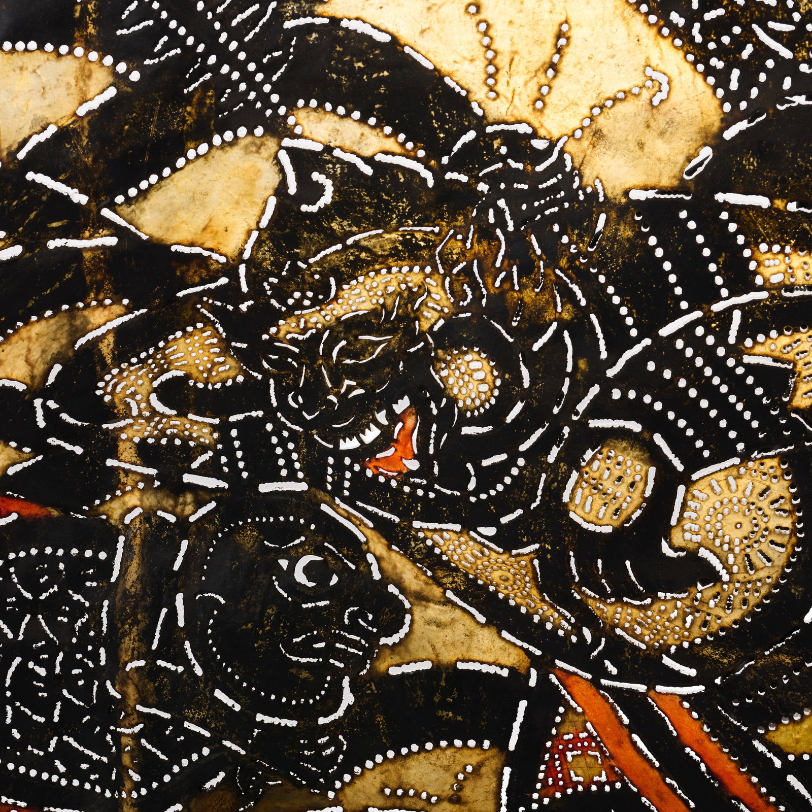 Thai Pierced Leather Shadow Puppet Panel - 3