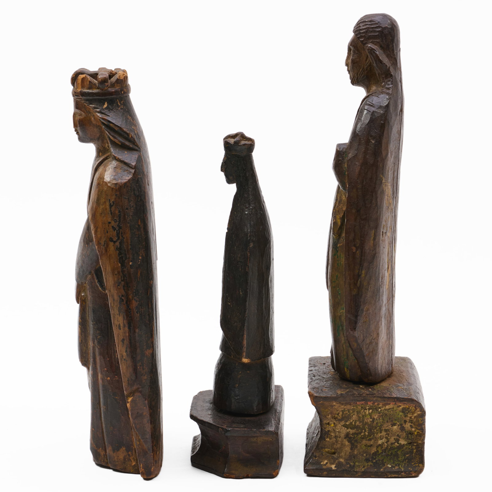 Three Carved Wood Ecclesiastical Figures - 3