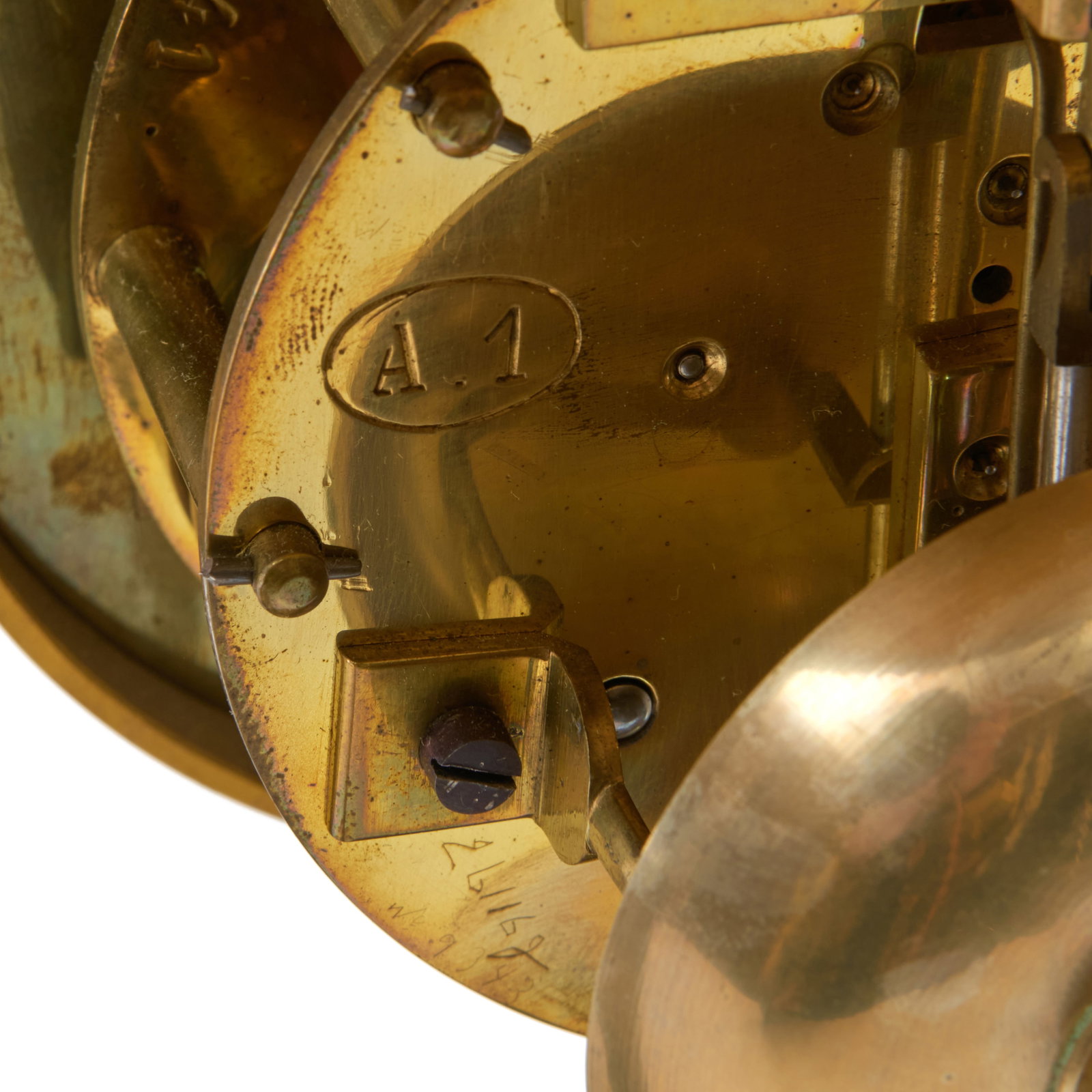 Oval Brass and Glass Mantel Clock - 6