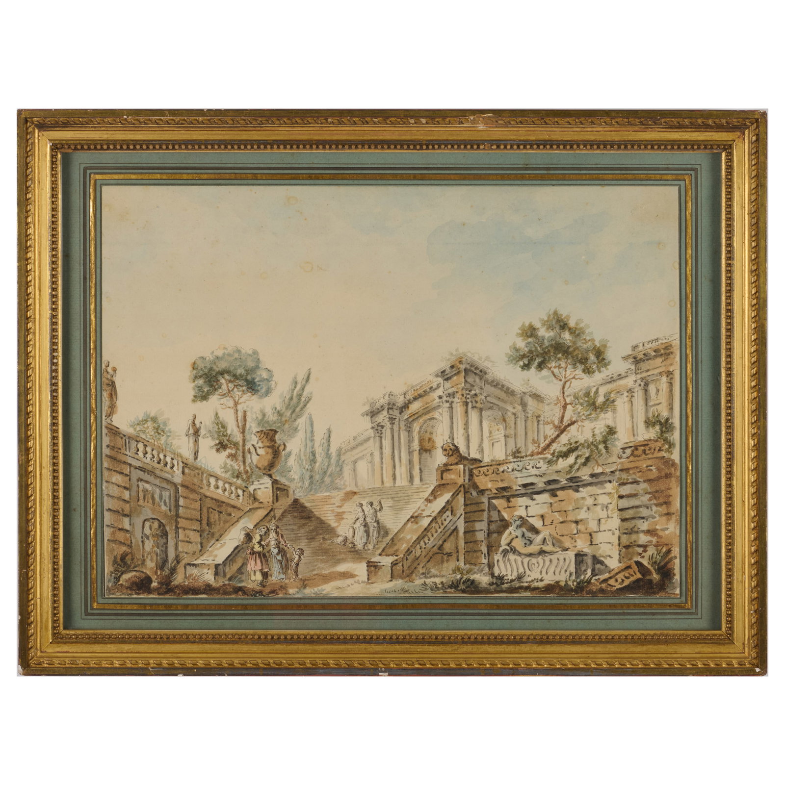 Attributed to Alexander-Jean Noel (1752-1834): River Landscape with Fishermen (1 of 3)
