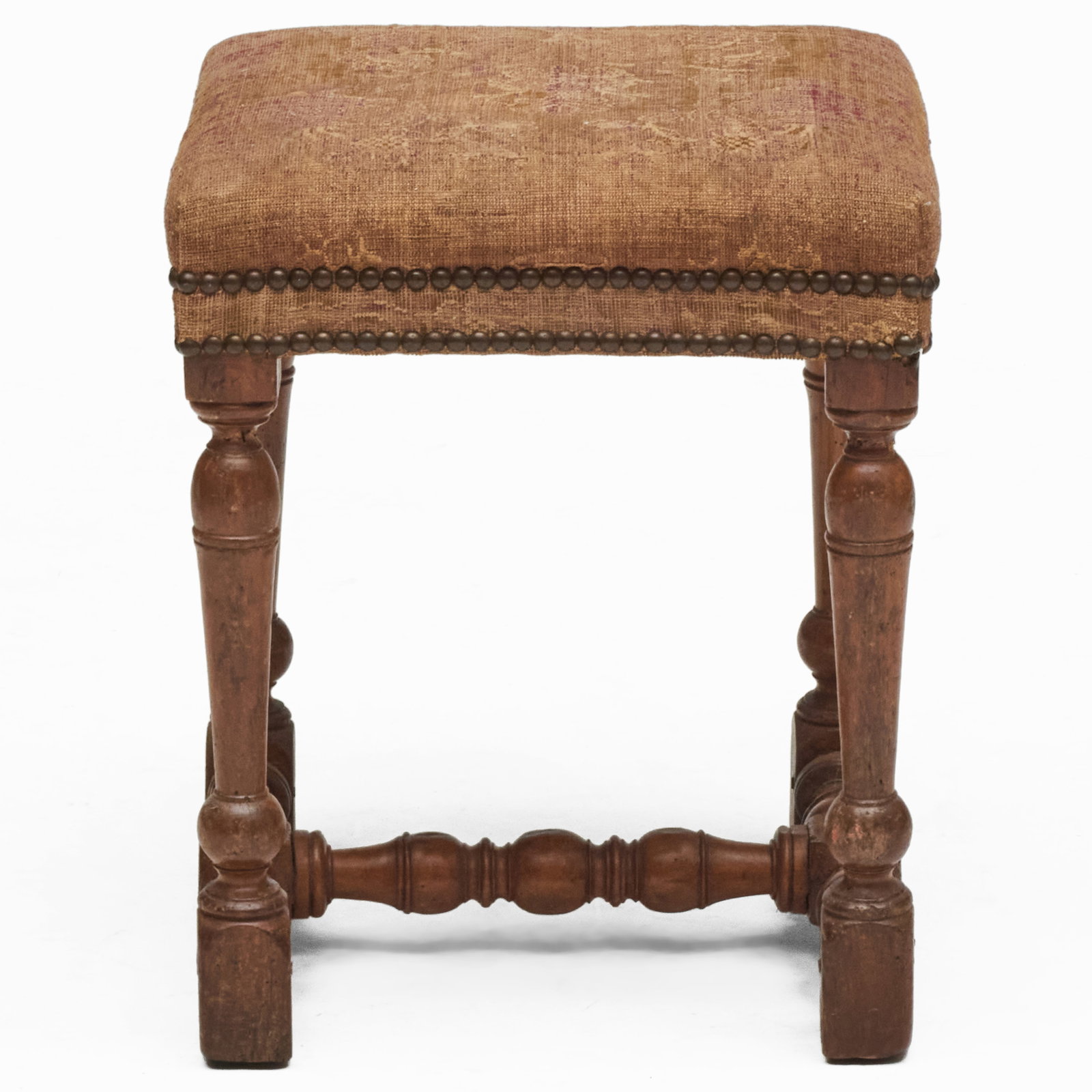 Flemish Baroque Walnut Upholstered Stool - 2