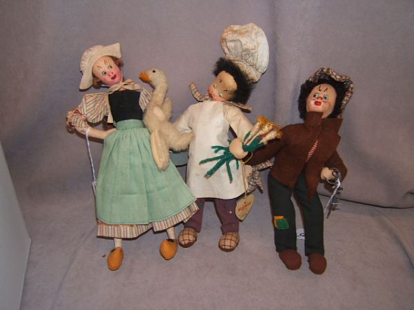 3 EFFANBEE KLUMPE DOLLS: 3 EFFANBEE KLUMPE DOLLS - ONE WITH TAG, CHEF OUTFIT DISCOLORED