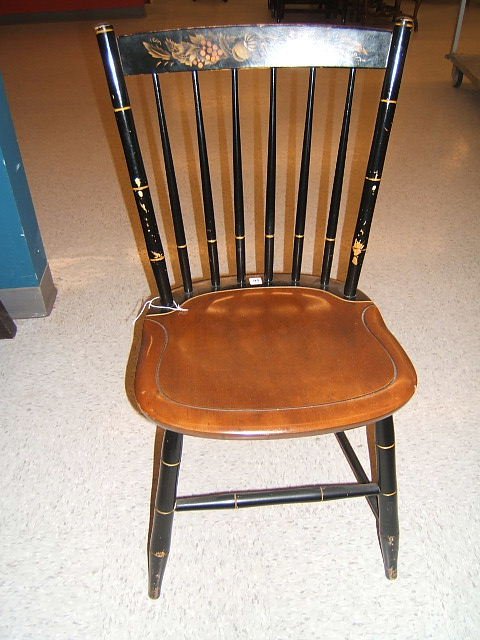 L. HITCHCOCK STENCIL DECORATED SIDE CHAIR
