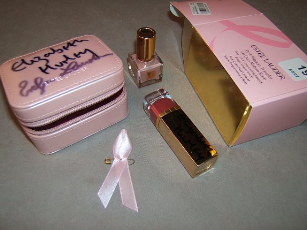 SIGNED ESTEE LAUDER PINK RIBBON TRAVELER