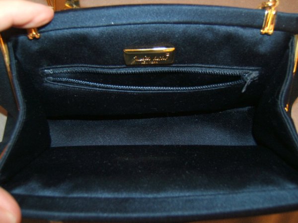 JUDITH LEIBER NAVY FABRIC CLUTCH-STARFISH CLASP - 3
