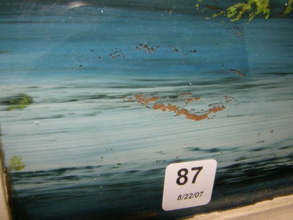 REVERSE PAINTING ON GLASS IN PAINTED FRAME - 4