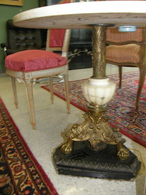 ORNATE BRONZE & MARBLE TABLE / LAMP - 3