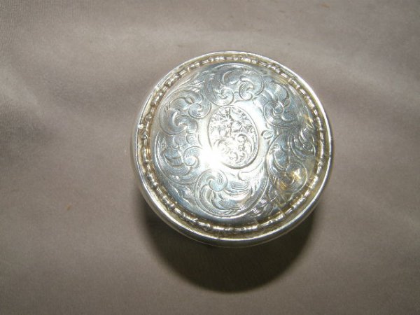 BEVELED STERLING HAND MIRROR AND 2 CUT GLASS JARS - 3