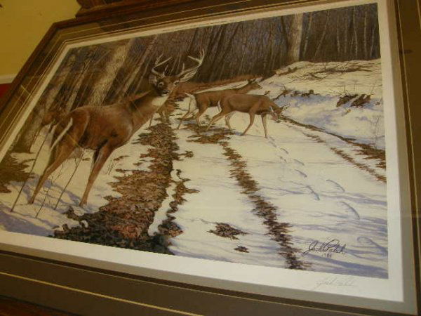 FRAMED SIGNED AND NUMBERED PRINT: FRAMED SIGNED AND NUMBERED PRINT - 24" X 16 1/2" IMAGE SIZE - .