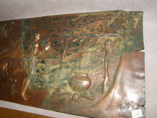 2 EMBOSSED COPPER PANELS - 2