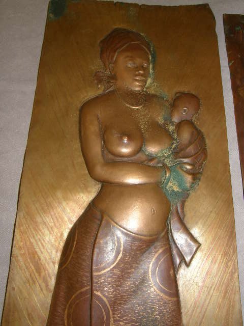2 EMBOSSED COPPER PANELS - 3