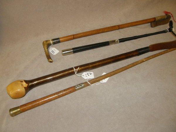 2 WHIPS AND 2 CROPS -1 WITH HALLMARKED TRIM