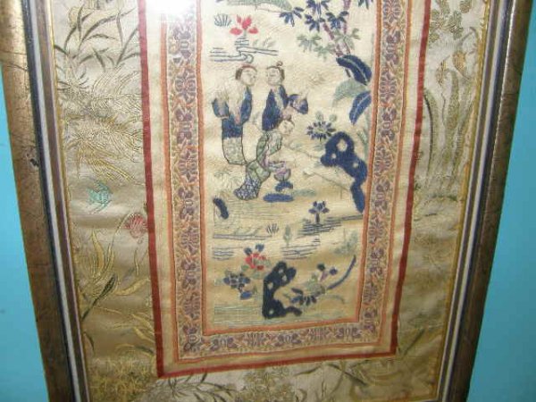 FRAMED ORIENTAL EMBROIDERED TEXTILE - 2