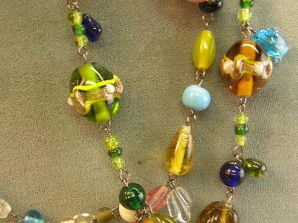 52" ART GLASS BEAD NECKLACE - 2