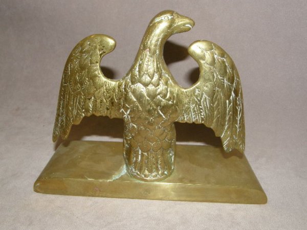 PAIR BRASS EAGLE BOOKENDS - 2