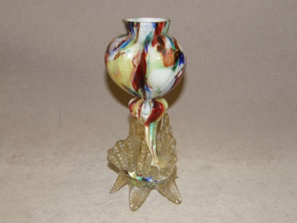 ART GLASS FOOTED VASE