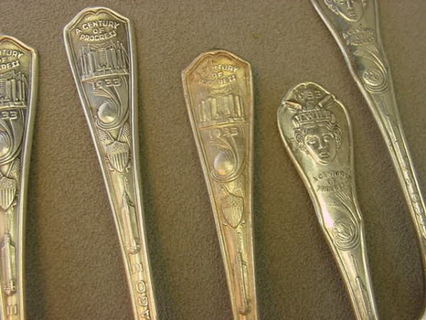 8 SILVERPLATED WORLD'S FAIR SPOONS - 2