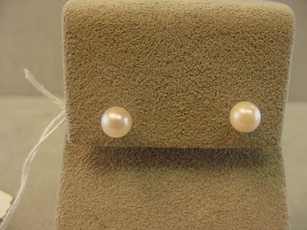14K WHITE GOLD PEARL EARRINGS