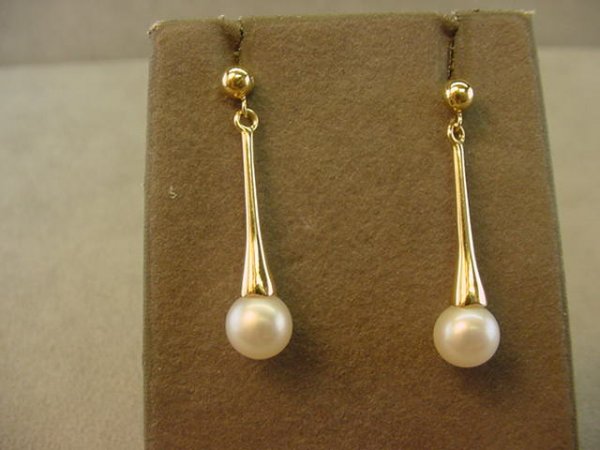 14K GOLD PEARL EARRINGS