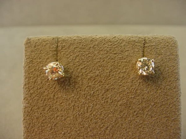 14K GOLD .90 CT TW DIAMOND EARRINGS
